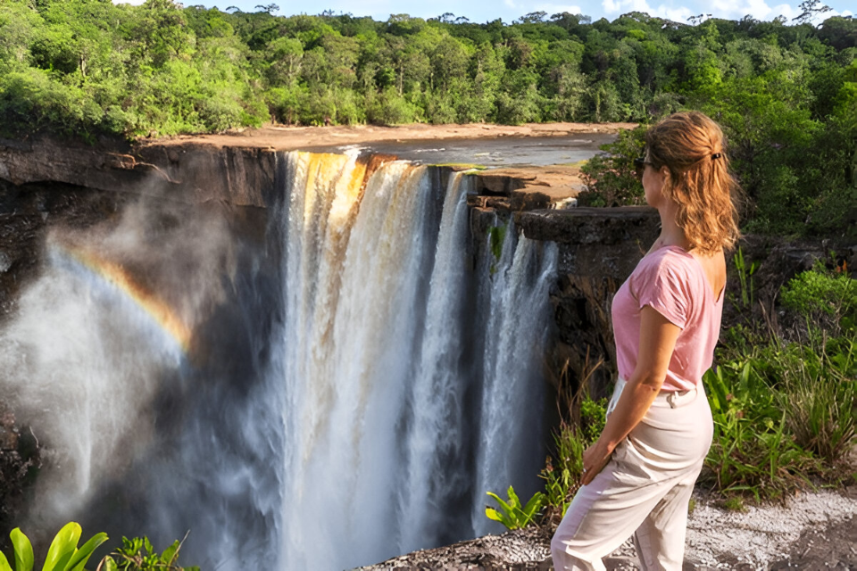 Kaieteur Falls aerial view - world tallest single-drop waterfall